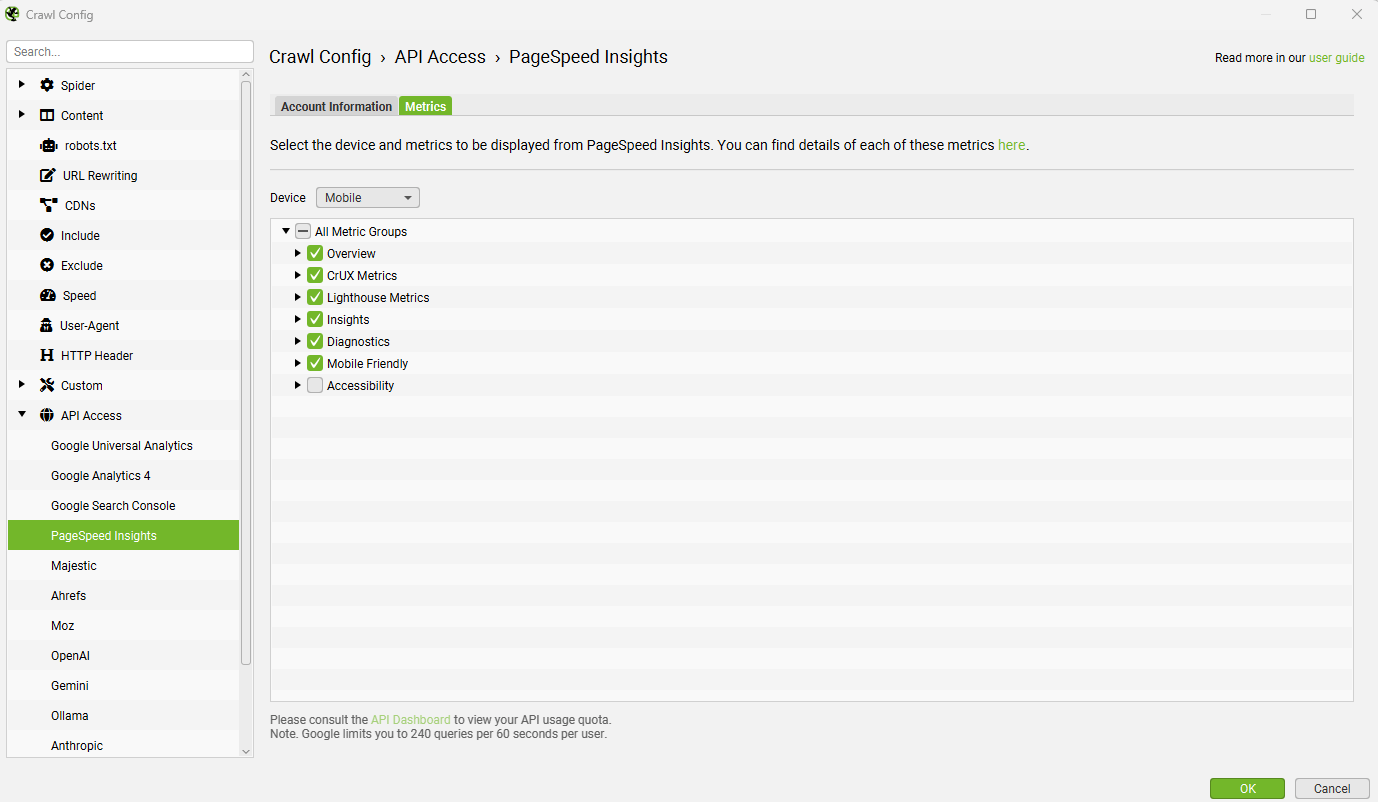 Lighthouse / PSI Metrics